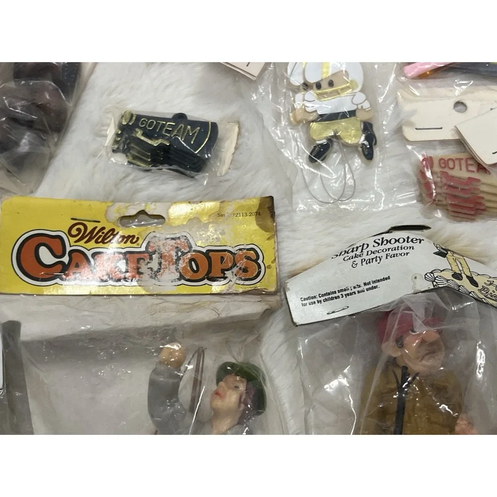 Vintage Wilton Cake Topper Lot Sports Hunting Birthday Crafting